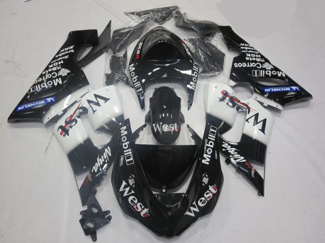 Blanc Noir Carénages Moto ZX6R 2005-2006 Blanc Noir Carénages Moto ZX6R 2005-2006
