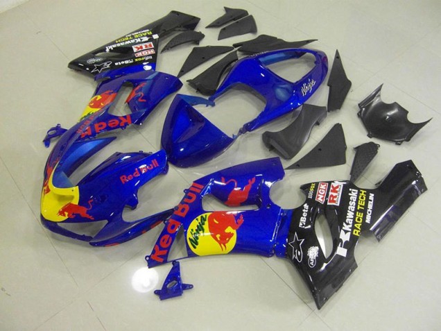 Bleu Red Bull Carénage Moto ZX6R 2005-2006 Bleu Red Bull Carénage Moto ZX6R 2005-2006