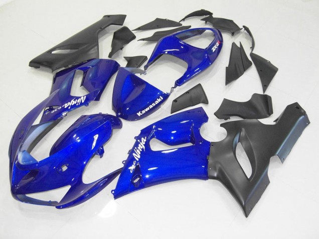 Bleu Noir Carénages Moto ZX6R 2005-2006 Bleu Noir Carénages Moto ZX6R 2005-2006