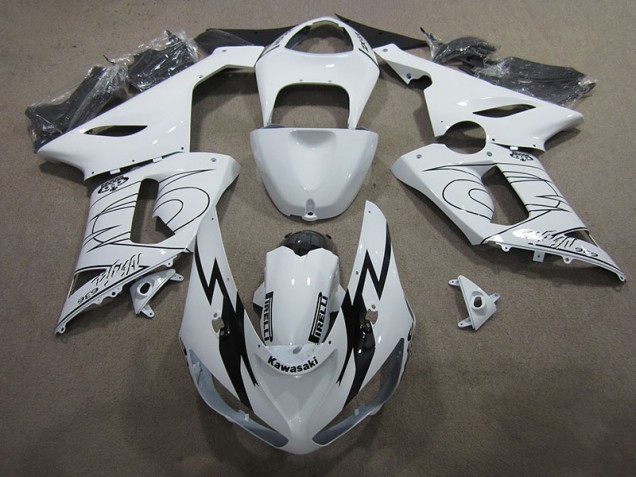 Blanc Ninja 636 Carénage Moto ZX6R 2005-2006