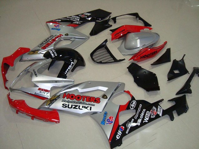 Argent et Rouge Carénage Moto GSXR 1000 K5 2005-2006