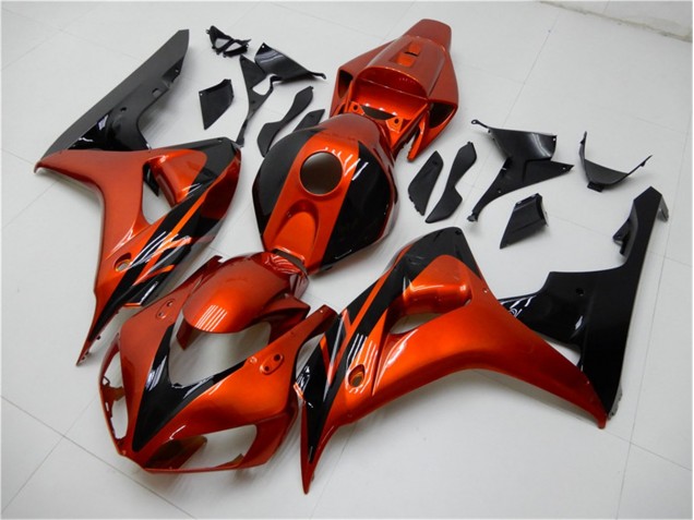 Orange Noir Carénage Moto CBR 1000 RR 2006-2007 Orange Noir Carénage Moto CBR 1000 RR 2006-2007