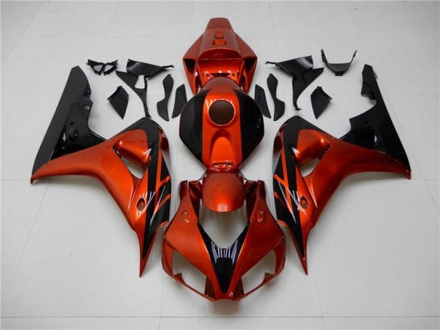 Orange Noir Carénage Moto CBR 1000 RR 2006-2007 Orange Noir Carénage Moto CBR 1000 RR 2006-2007