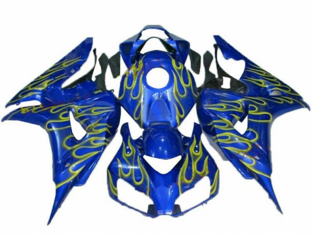 Jaune Flamme Bleu Carénage Moto CBR 1000 RR 2006-2007 Jaune Flamme Bleu Carénage Moto CBR 1000 RR 2006-2007