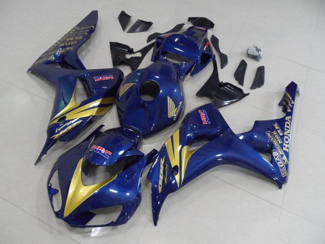 Bleu Foncé avec Or Bande Carénage Moto CBR 1000 RR 2006-2007 Bleu Foncé avec Or Bande Carénage Moto CBR 1000 RR 2006-2007