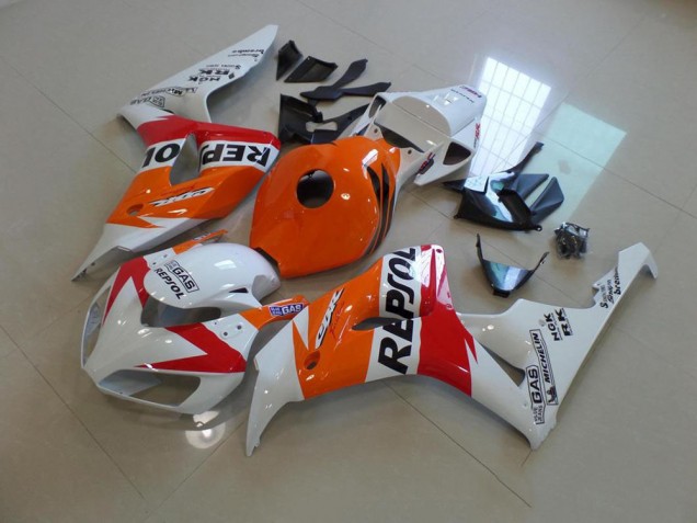 Blanc et Orange Repsol Carénage Moto CBR 1000 RR 2006-2007
