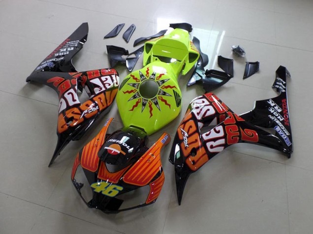 Rossi Fluro Vert Carénage Moto CBR 1000 RR 2006-2007 Rossi Fluro Vert Carénage Moto CBR 1000 RR 2006-2007