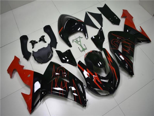 Noir Rouge Carénage Moto ZX10R 2006-2007 Noir Rouge Carénage Moto ZX10R 2006-2007