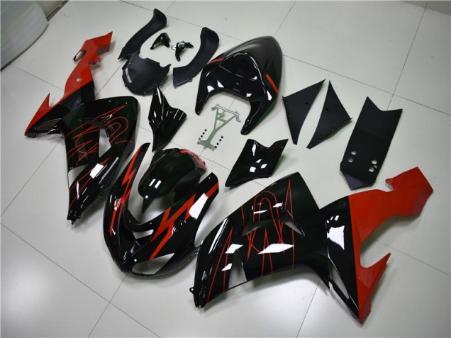 Noir Rouge Carénage Moto ZX10R 2006-2007 Noir Rouge Carénage Moto ZX10R 2006-2007