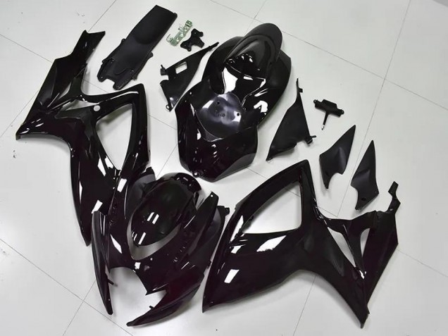 Noir Brillant Carénage Moto GSXR 600 / 750 K6 2006-2007 Noir Brillant Carénage Moto GSXR 600 / 750 K6 2006-2007