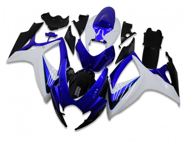 Bleu Blanc Kit Carénages Motos GSXR 600 / 750 K6 2006-2007 Bleu Blanc Kit Carénages Motos GSXR 600 / 750 K6 2006-2007