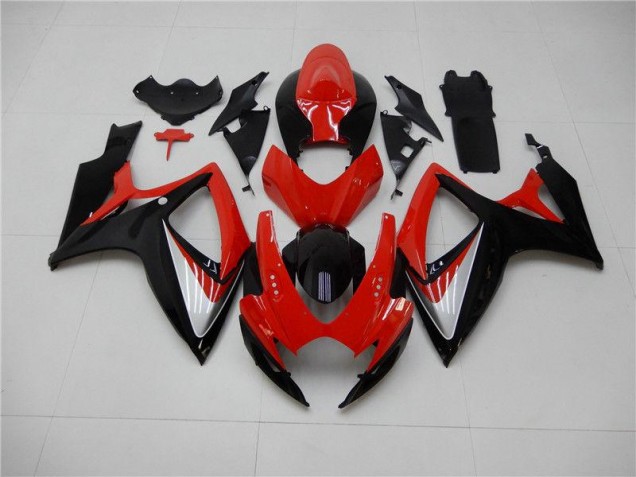 Rouge Noir Kit Carénages Motos GSXR 600 / 750 K6 2006-2007 Rouge Noir Kit Carénages Motos GSXR 600 / 750 K6 2006-2007
