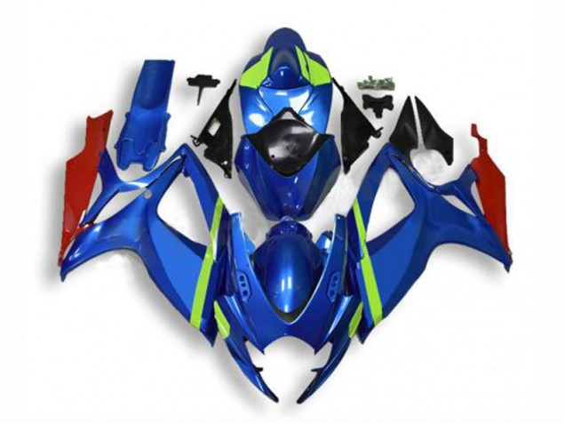 Bleu Kit Carénages Motos GSXR 600 / 750 K6 2006-2007 Bleu Kit Carénages Motos GSXR 600 / 750 K6 2006-2007