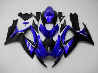 Bleu Noir Carénage Moto GSXR 600 / 750 K6 2006-2007