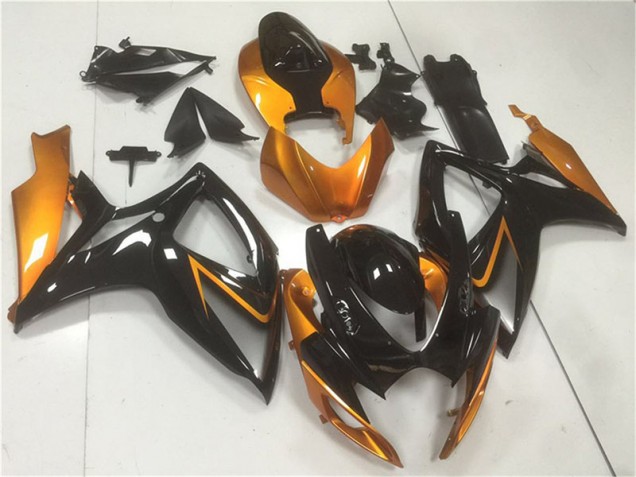Noir Orange Carénages Moto GSXR 600 / 750 K6 2006-2007