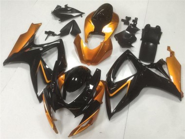 Noir Orange Carénages Moto GSXR 600 / 750 K6 2006-2007