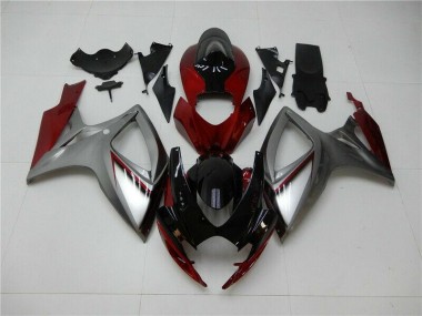 Rouge Argent Carénage Moto GSXR 600 / 750 K6 2006-2007