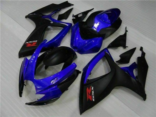Bleu Noir Carénages Moto GSXR 600 / 750 K6 2006-2007 Bleu Noir Carénages Moto GSXR 600 / 750 K6 2006-2007