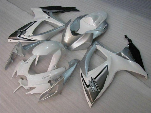 Blanc Argent Kit Carénages Motos Complet GSXR 600 / 750 K6 2006-2007