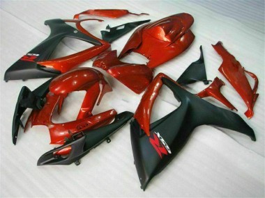 Rouge Noir Kit Carénages Motos Complet GSXR 600 / 750 K6 2006-2007