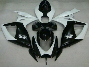 Noir Blanc Carénage Moto GSXR 600 / 750 K6 2006-2007