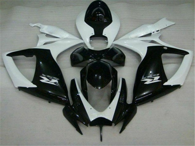 Noir Blanc Carénage Moto GSXR 600 / 750 K6 2006-2007 Noir Blanc Carénage Moto GSXR 600 / 750 K6 2006-2007