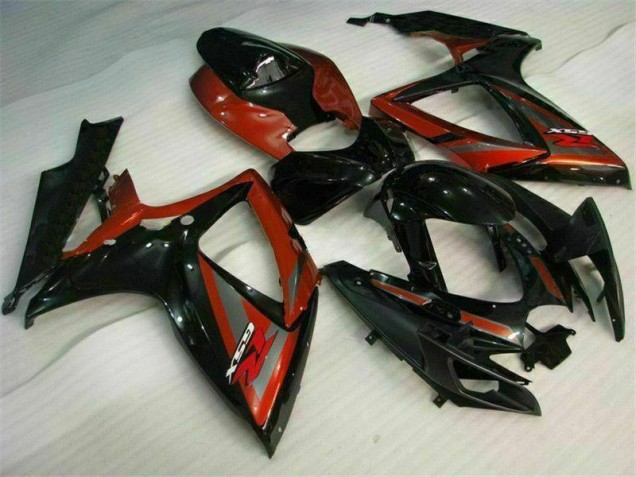 Noir Rouge Carénages Moto GSXR 600 / 750 K6 2006-2007 Noir Rouge Carénages Moto GSXR 600 / 750 K6 2006-2007