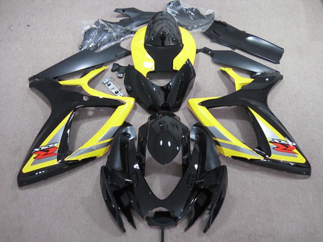 Noir Jaune Carénage Moto GSXR 600 K6 2006-2007