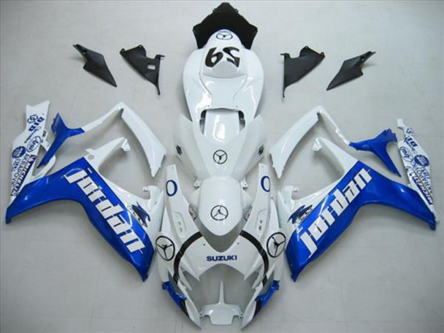 Blanc Bleu Jordan Carénage Moto GSXR 600 K6 2006-2007