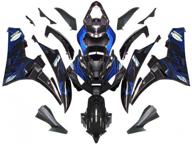 Noir Bleu Flamme Carénage Moto R6 2006-2007