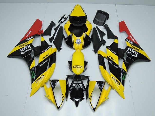 Jaune Noir Monster Carénage Moto R6 2006-2007 Jaune Noir Monster Carénage Moto R6 2006-2007