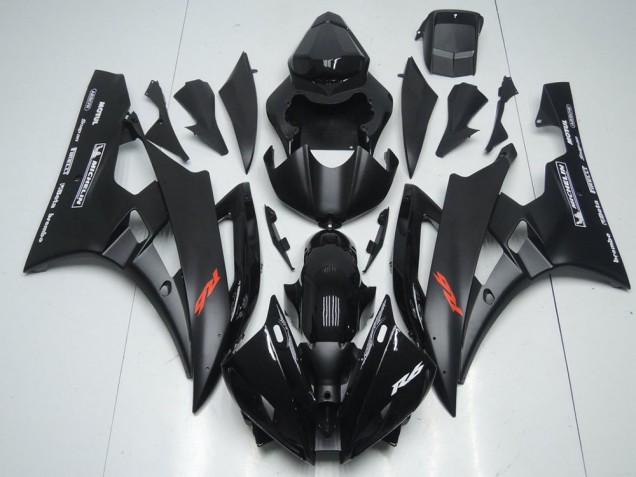 Noir Mat et Noir Brillant Carénage Moto R6 2006-2007