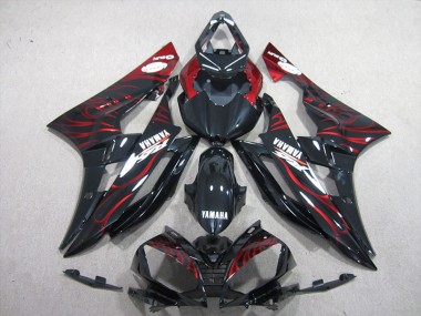 Noir Rouge Flamme Carénages Moto R6 2006-2007