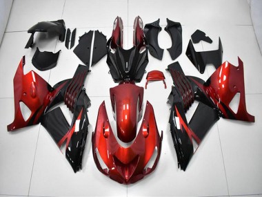 Rouge Noir Carénage Moto ZX14R ZZR 1400 2006-2011