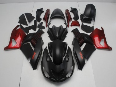 Noir Mat et Rouge Carénage Moto ZX14R ZZR 1400 2006-2011