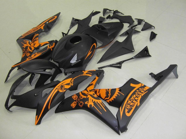 Noir Mat Orange Décalque Carénage Moto CBR 600 RR 2007-2008 Noir Mat Orange Décalque Carénage Moto CBR 600 RR 2007-2008