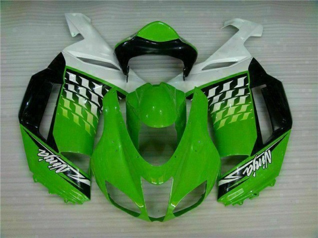 Vert Blanc Ninja Carénage Moto ZX6R 2007-2008 Vert Blanc Ninja Carénage Moto ZX6R 2007-2008