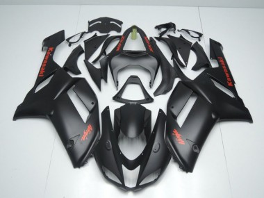 Noir Mat avec Rouge Décalque Carénage Moto ZX6R 2007-2008