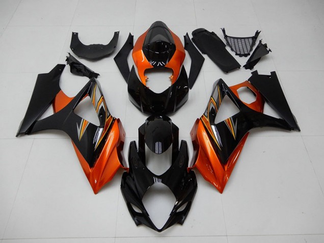 Orange Noir Carénage Moto GSXR 1000 K7 2007-2008 Orange Noir Carénage Moto GSXR 1000 K7 2007-2008