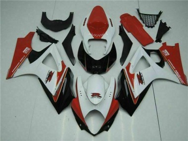 Rouge Blanc Carénages Moto GSXR 1000 K7 2007-2008