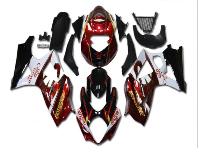 Rouge Blanc Noir Carénage Moto GSXR 1000 K7 2007-2008 Rouge Blanc Noir Carénage Moto GSXR 1000 K7 2007-2008