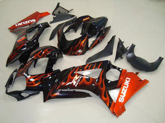 Orange Flamme Carénage Moto GSXR 1000 K7 2007-2008