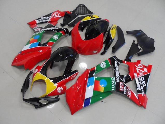 Rouge et Vert Carénage Moto GSXR 1000 K7 2007-2008 Rouge et Vert Carénage Moto GSXR 1000 K7 2007-2008