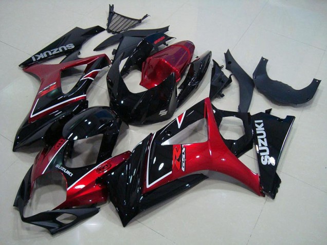 Rouge Noir Carénages Moto GSXR 1000 K7 2007-2008 Rouge Noir Carénages Moto GSXR 1000 K7 2007-2008