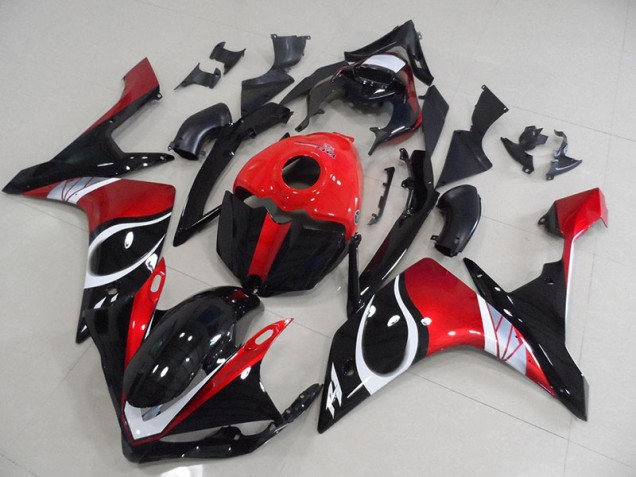 Noir Rouge Brillant Carénage Moto R1 2007-2008
