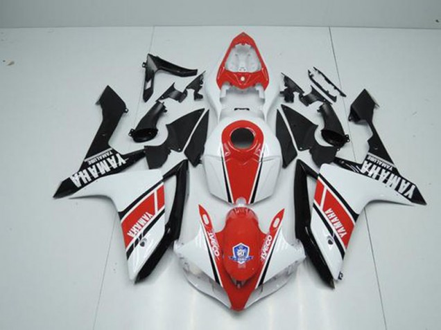Factory Rouge Blanc Carénage Moto R1 2007-2008 Factory Rouge Blanc Carénage Moto R1 2007-2008