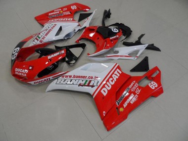 Orange Banner 69 Carénage Moto Ducati 848 1098 1198 2007-2014