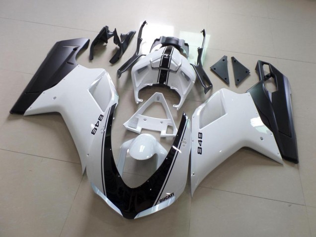 Blanc et Noir Bande Carénage Moto Ducati 848 1098 1198 2007-2014 Blanc et Noir Bande Carénage Moto Ducati 848 1098 1198 2007-2014