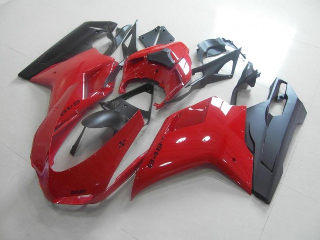 Rouge Noir Carénage Moto Ducati 848 1098 1198 2007-2014 Rouge Noir Carénage Moto Ducati 848 1098 1198 2007-2014