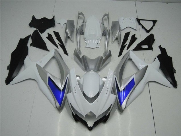 Blanc Argent Bleu Carénage Moto GSXR 600 / 750 K8 2008-2010